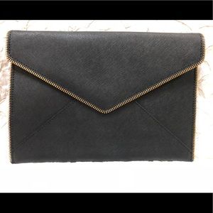 Rebecca Minkoff black zip clutch